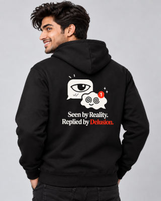 Seen By Reality Black Zipper Hoodie - Haubett India product image