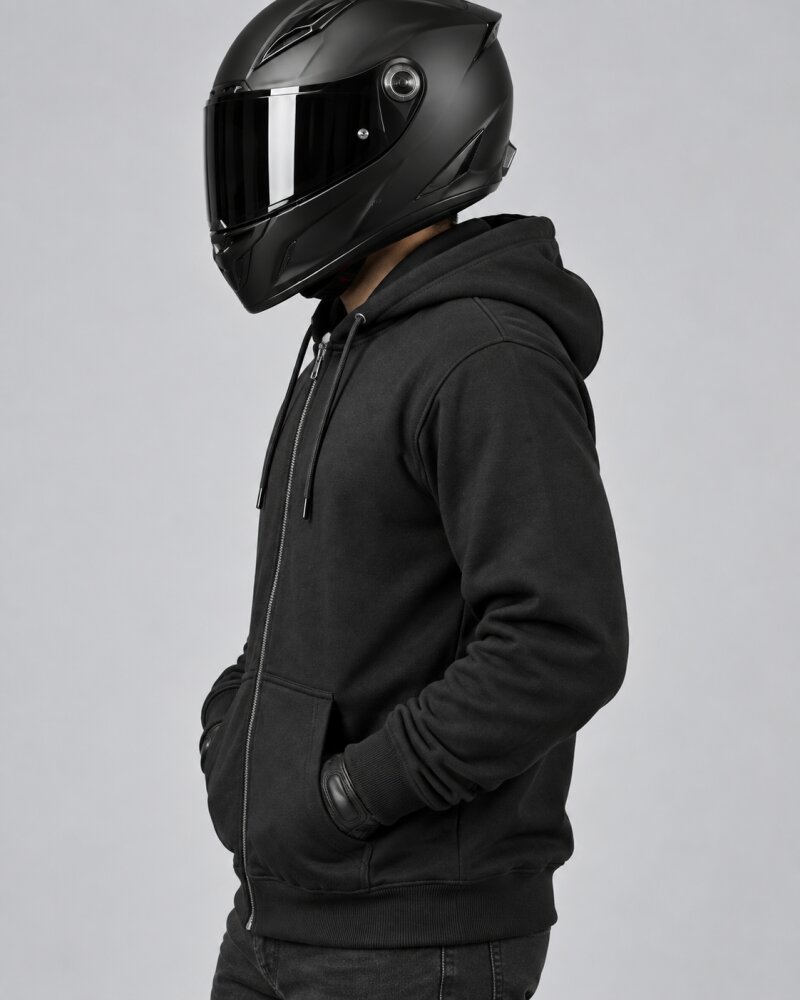 Ride Safe Black Zipper Hoodie - Haubett India product image
