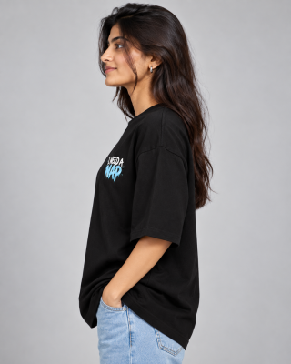 Need A Nap Black Oversized T-Shirt - Haubett India product image