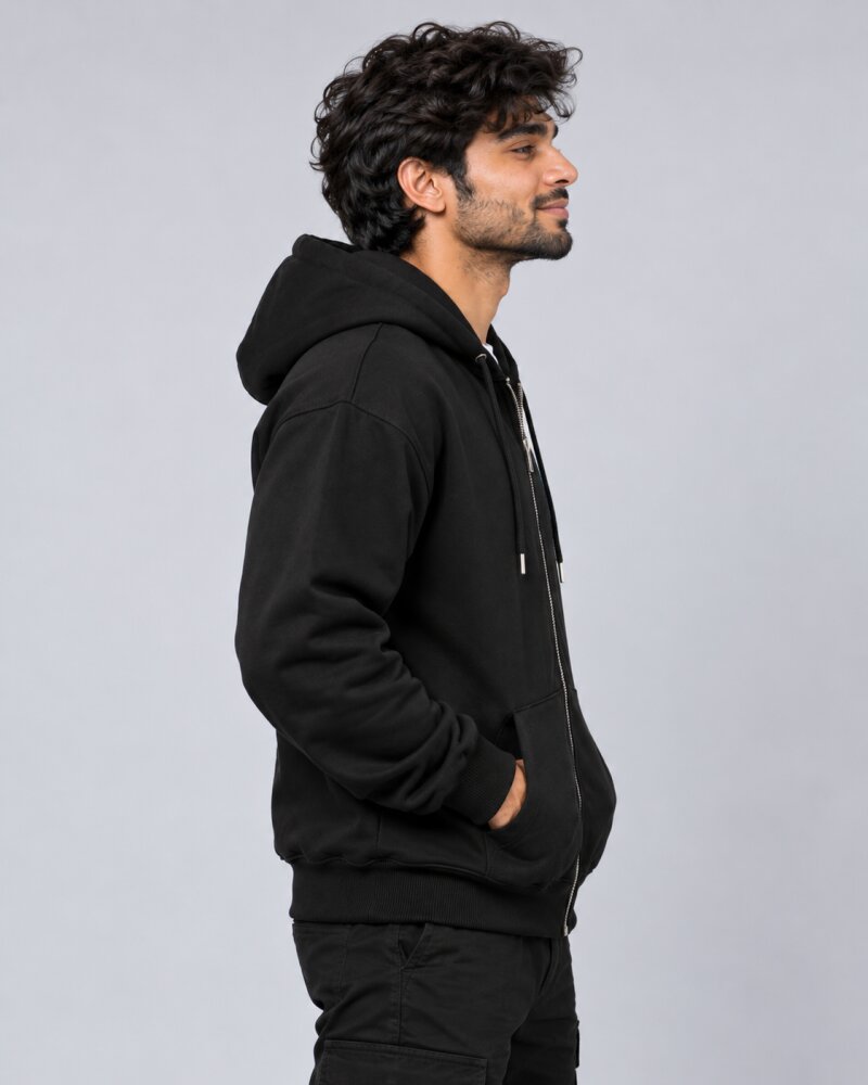 Need A Nap Black Zipper Hoodie - Haubett India product image