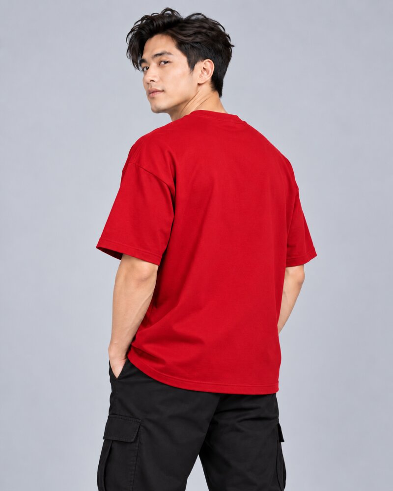 Just Deploy It Red Oversized T-Shirt - Haubett India product image