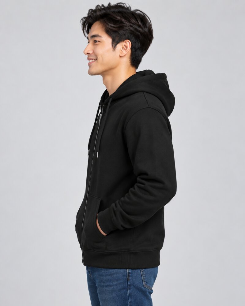 Just Deploy It Black Zipper Hoodie - Haubett India product image