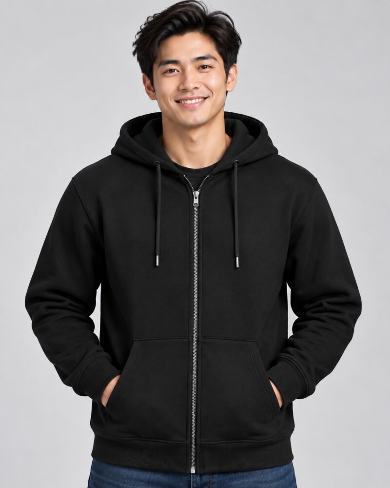 Just Deploy It Black Zipper Hoodie - Haubett India product image