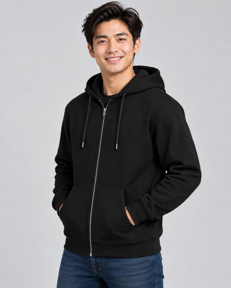 Just Deploy It Black Zipper Hoodie - Haubett India product image