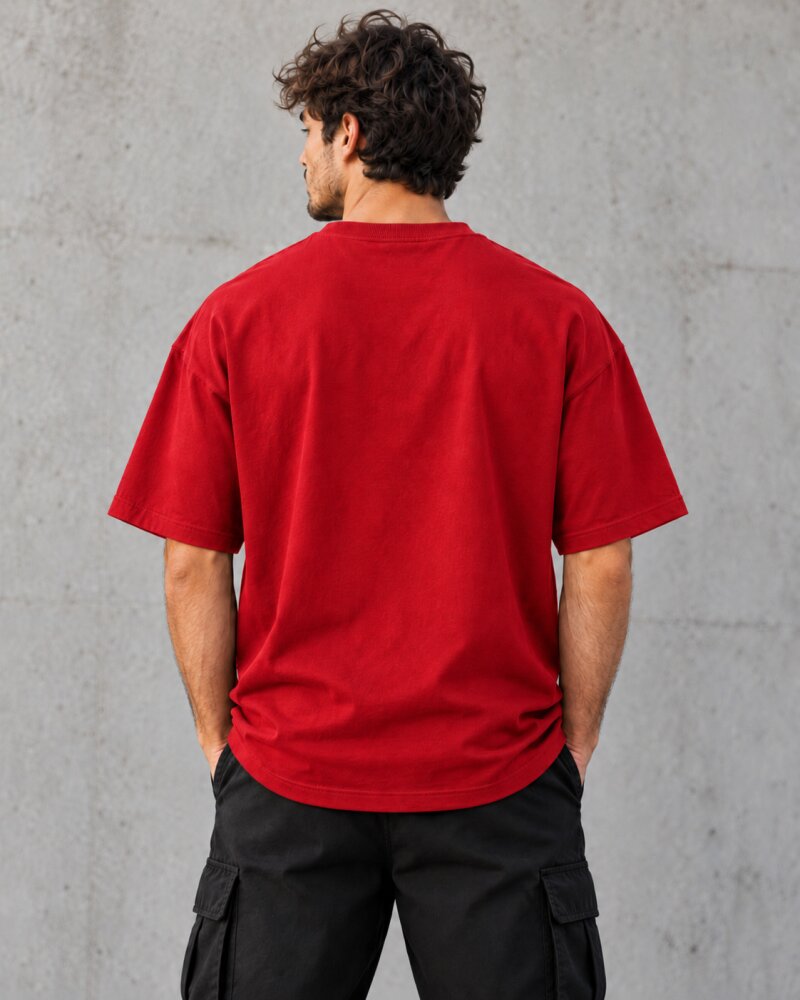 Discipline Creates Freedom Red Oversized T-Shirt - Haubett India product image