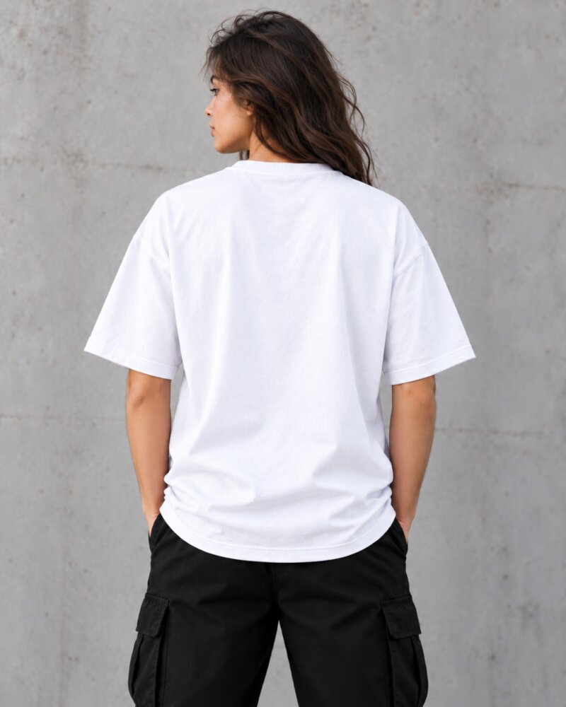 Discipline Creates Freedom White Oversized T-Shirt - Haubett India product image