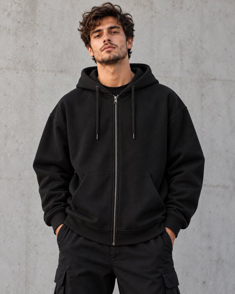 Discipline Creates Freedom Black Zipper Hoodie - Haubett India product image