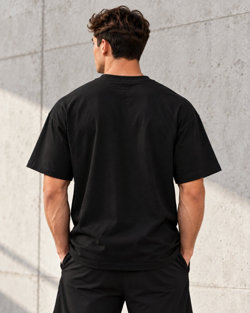Start Now Black Oversized T-Shirt - Haubett India product image