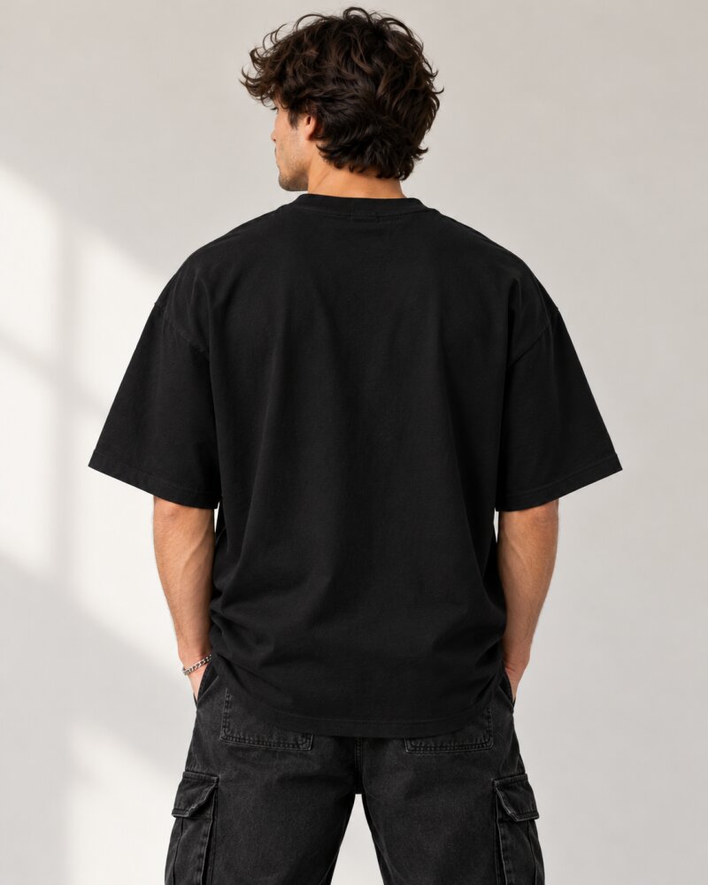 Oh Wow Black Oversized T-Shirt - Haubett India product image