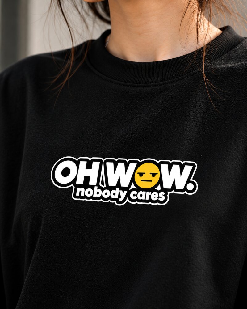Oh Wow Black Oversized T-Shirt - Haubett India product image