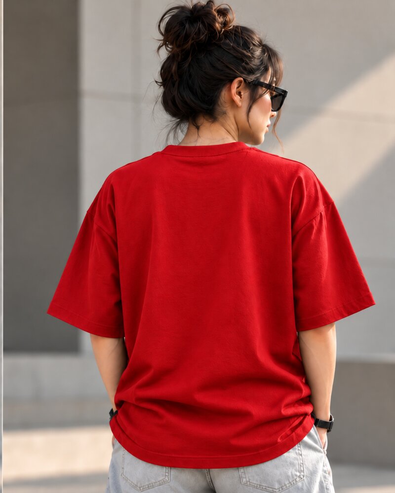Oh Wow Red Oversized T-Shirt - Haubett India product image