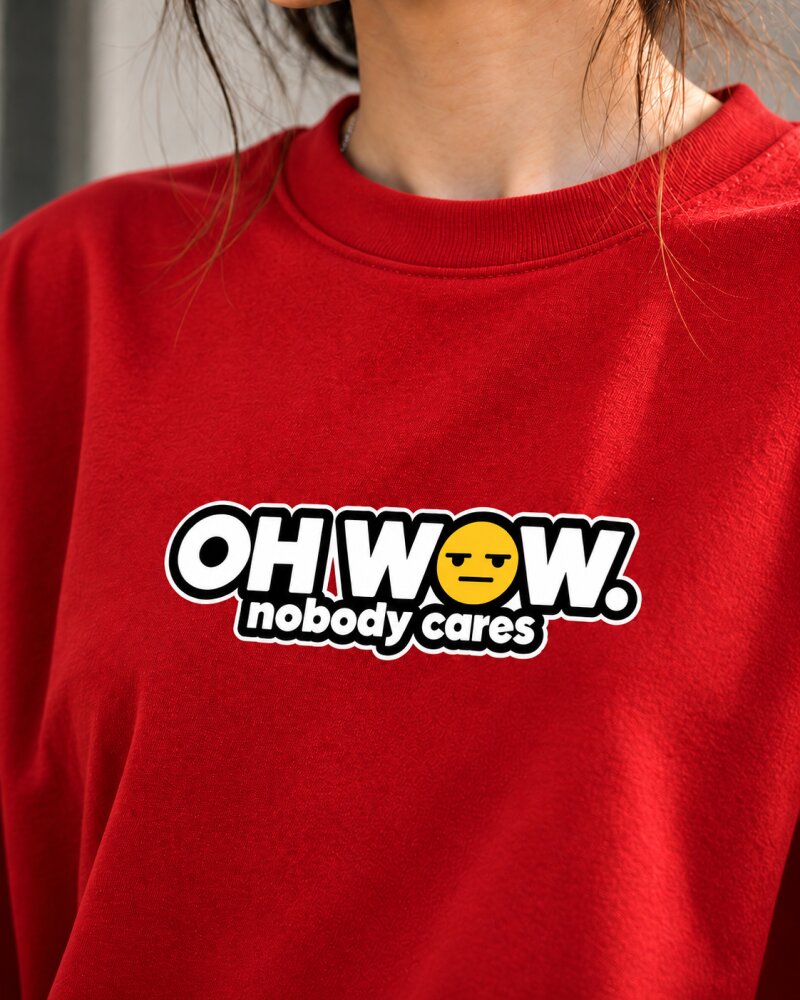 Oh Wow Red Oversized T-Shirt - Haubett India product image