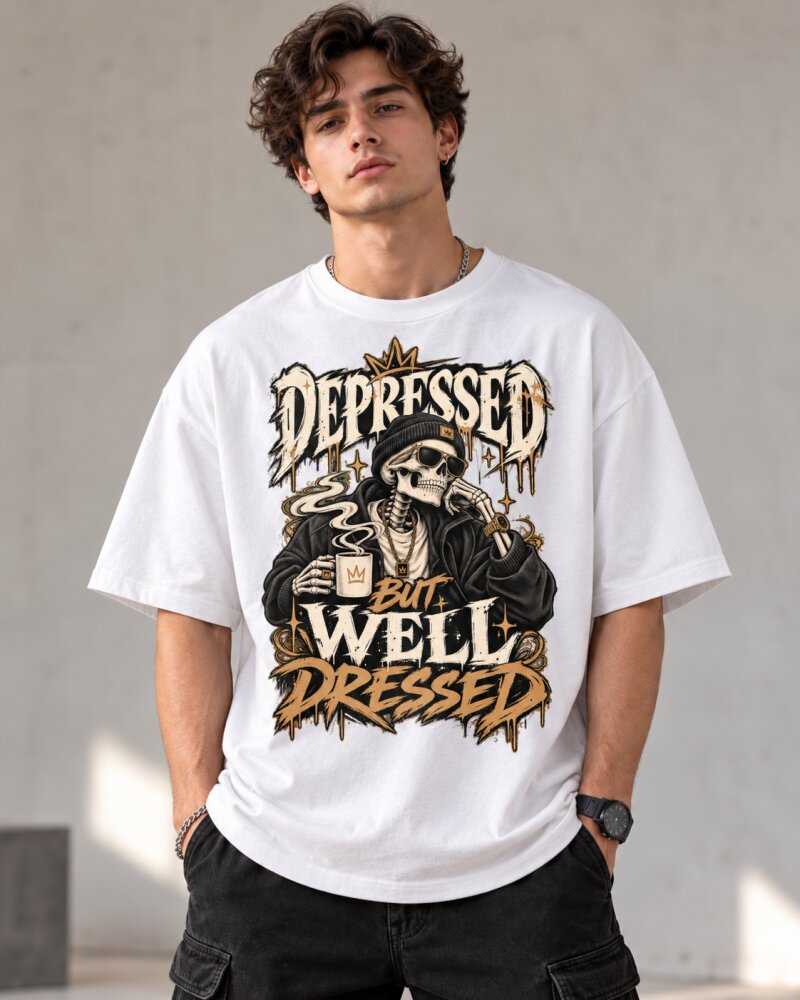 Well Dressed White Oversized T-Shirt - Haubett India product image