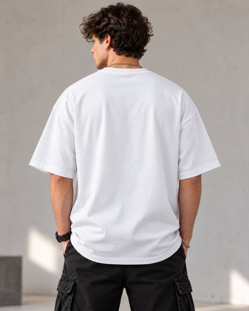 Well Dressed White Oversized T-Shirt - Haubett India product image