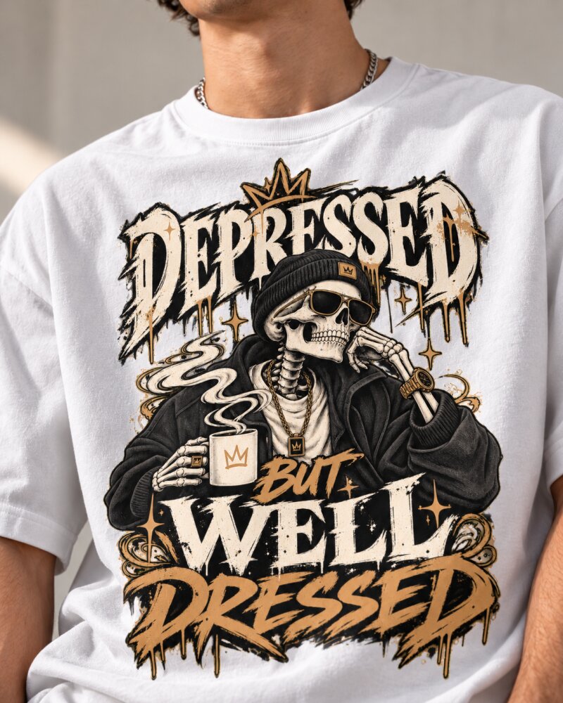 Well Dressed White Oversized T-Shirt - Haubett India product image