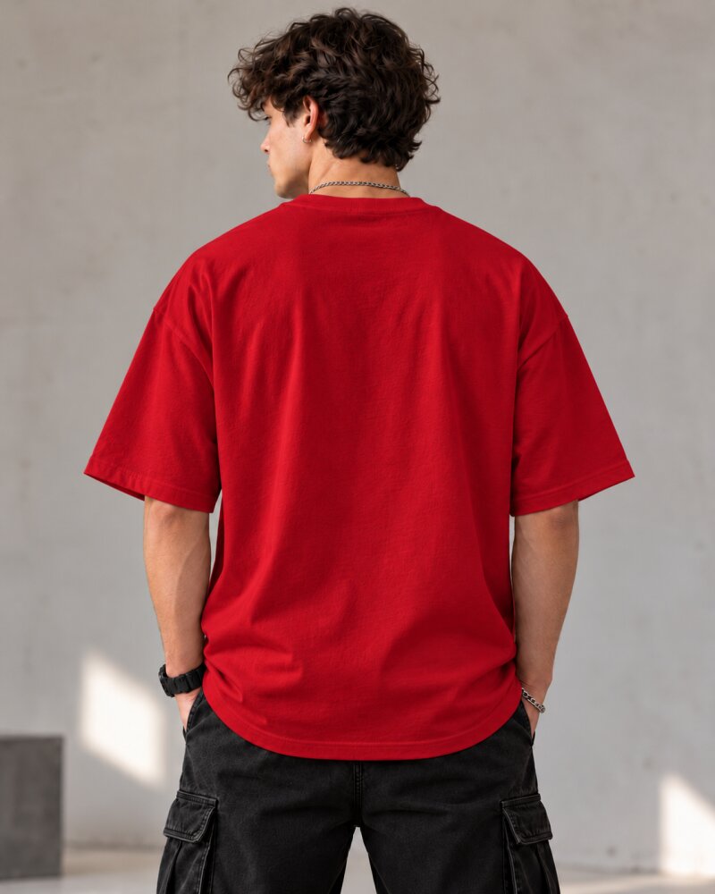 Well Dressed Red Oversized T-Shirt - Haubett India product image