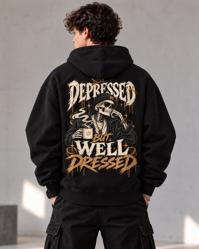 Well Dressed Black Zipper Hoodie - Haubett India product image