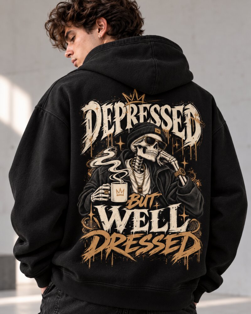 Well Dressed Black Zipper Hoodie - Haubett India product image