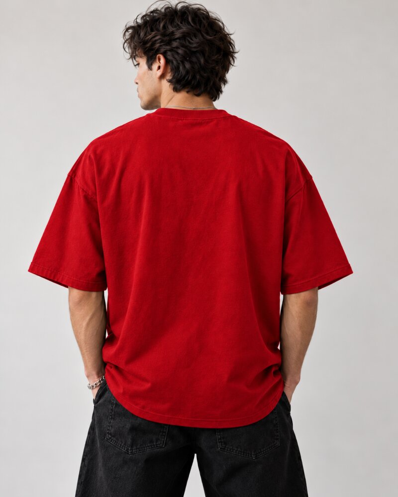 Built Different Red Oversized T-Shirt - Haubett India product image