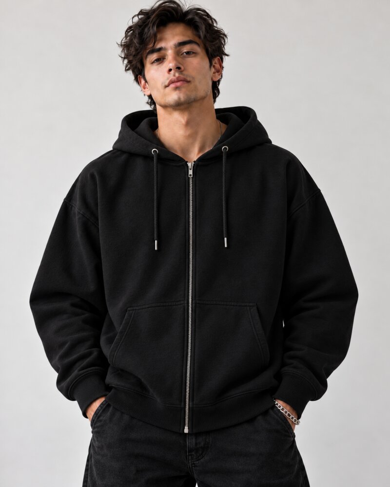 Built Different Black Zipper Hoodie - Haubett India product image