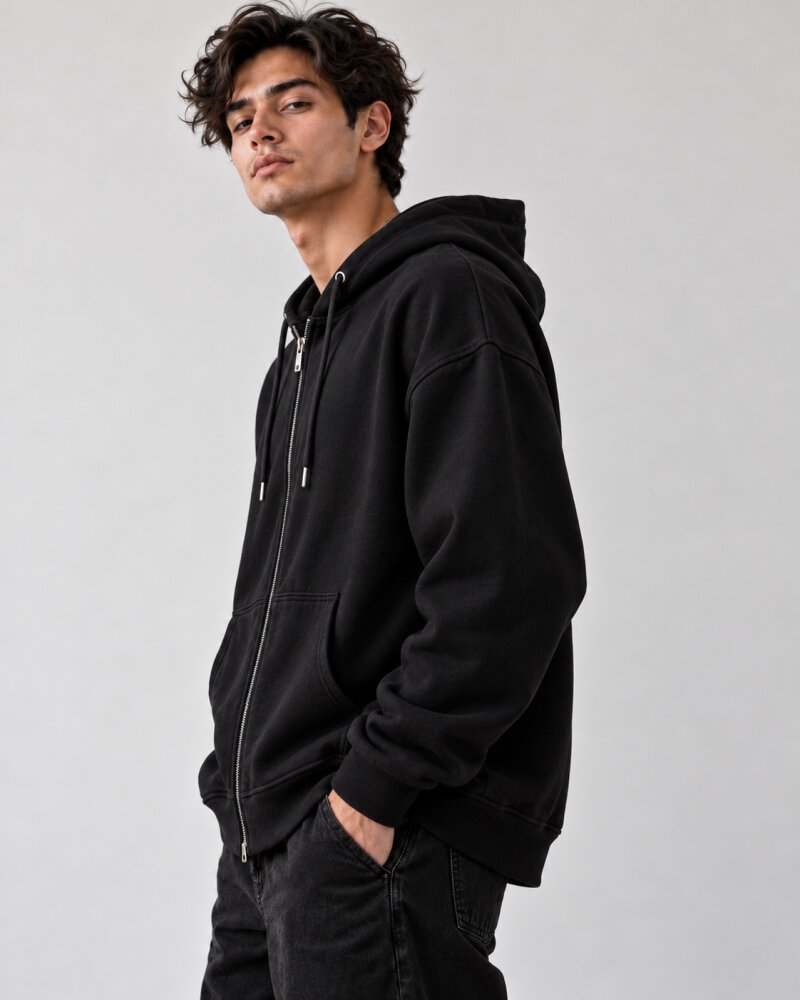 Built Different Black Zipper Hoodie - Haubett India product image