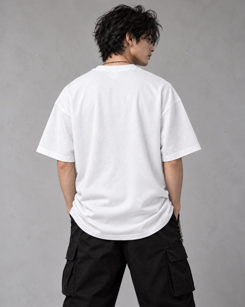 Crimson Sun Ronin Warrior White Oversized T-Shirt - Haubett India product image
