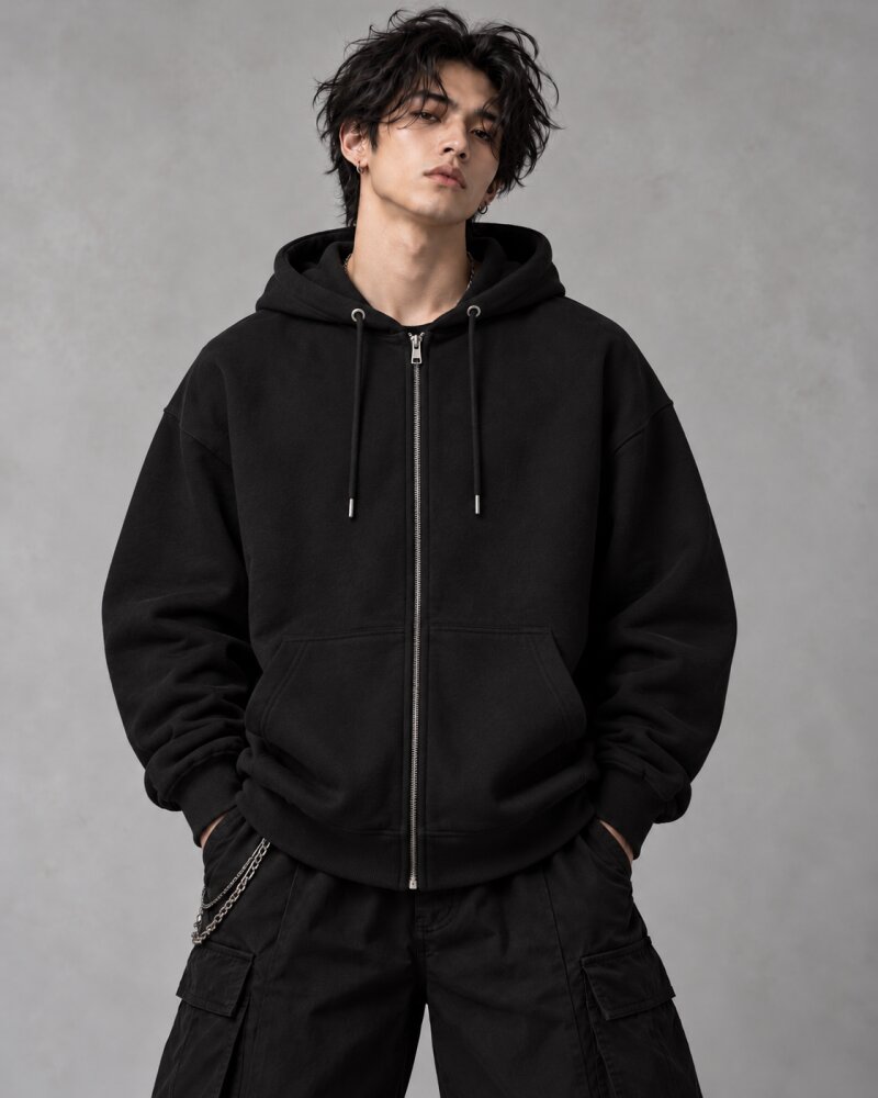Crimson Sun Ronin Warrior Black Zipper Hoodie - Haubett India product image