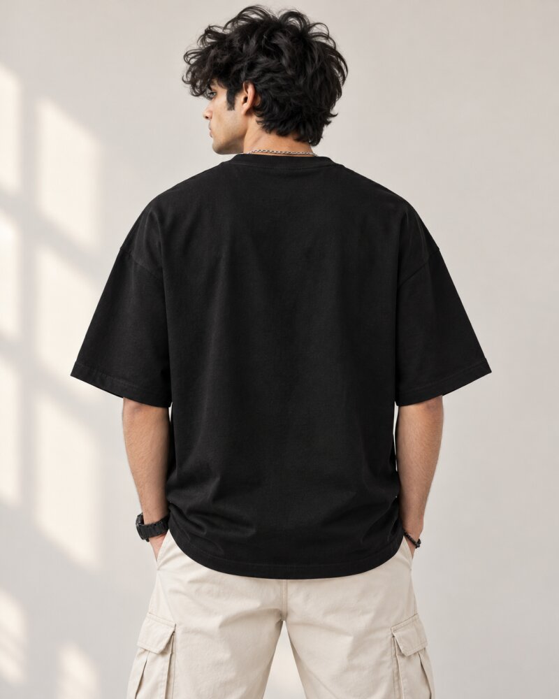 Dimag Khali Black Oversized T-Shirt - Haubett India product image