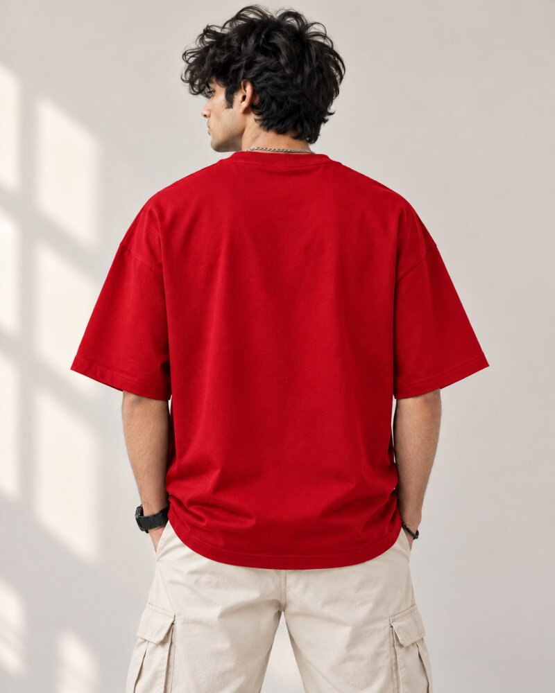 Dimag Khali Red Oversized T-Shirt - Haubett India product image