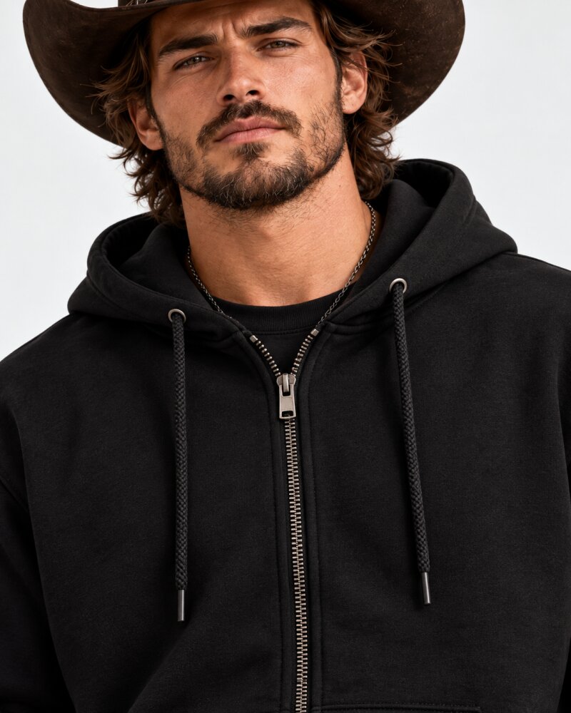 Run With Shadows Black Zipper Hoodie - Haubett India product image