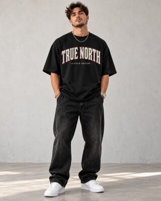 True North Black Oversized T-Shirt - Haubett India product image