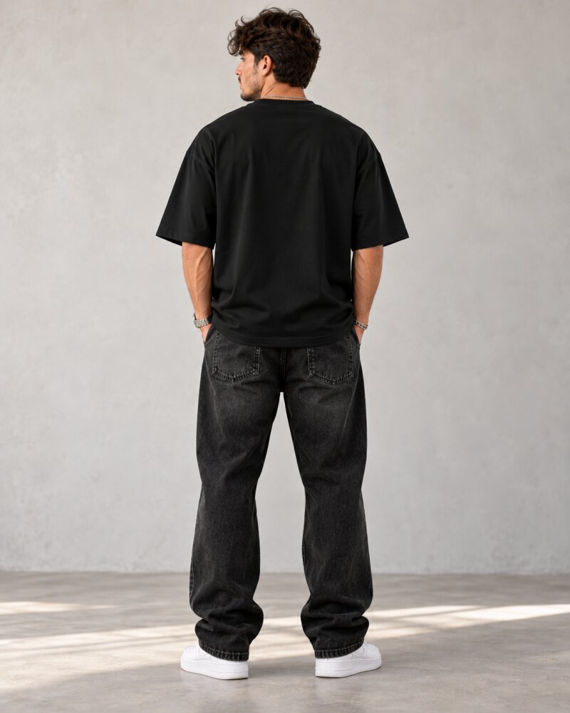 True North Black Oversized T-Shirt - Haubett India product image