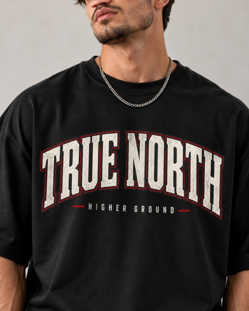 True North Black Oversized T-Shirt - Haubett India product image