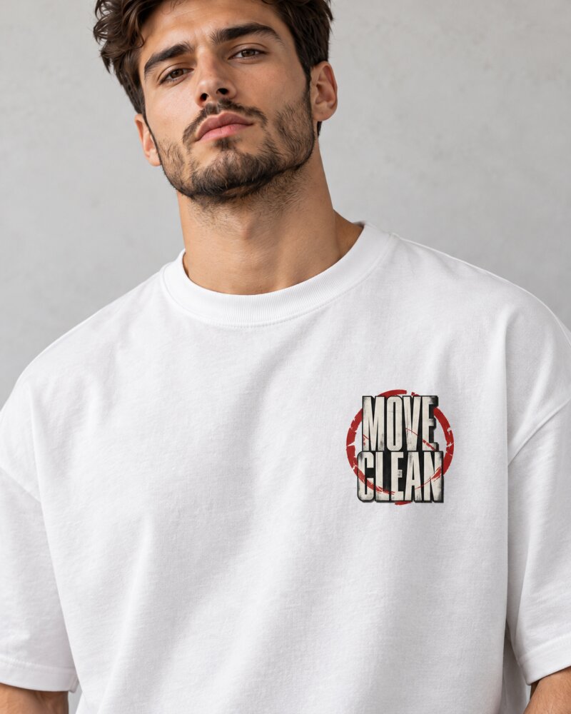 Move Clean White Oversized T-Shirt - Haubett India product image