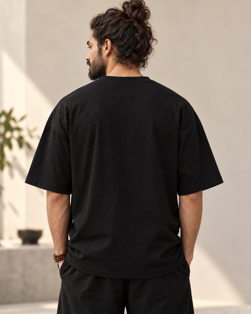 Chai Code Conquer Black Oversized T-Shirt - Haubett India product image