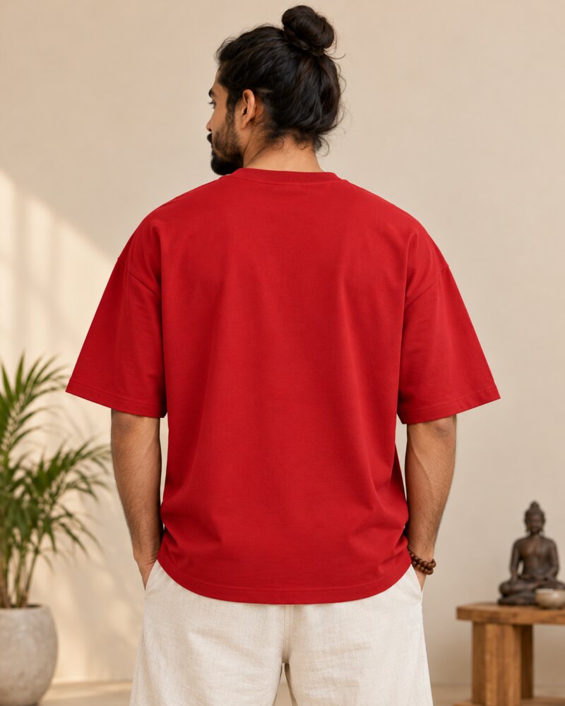 Chai Code Conquer Red Oversized T-Shirt - Haubett India product image