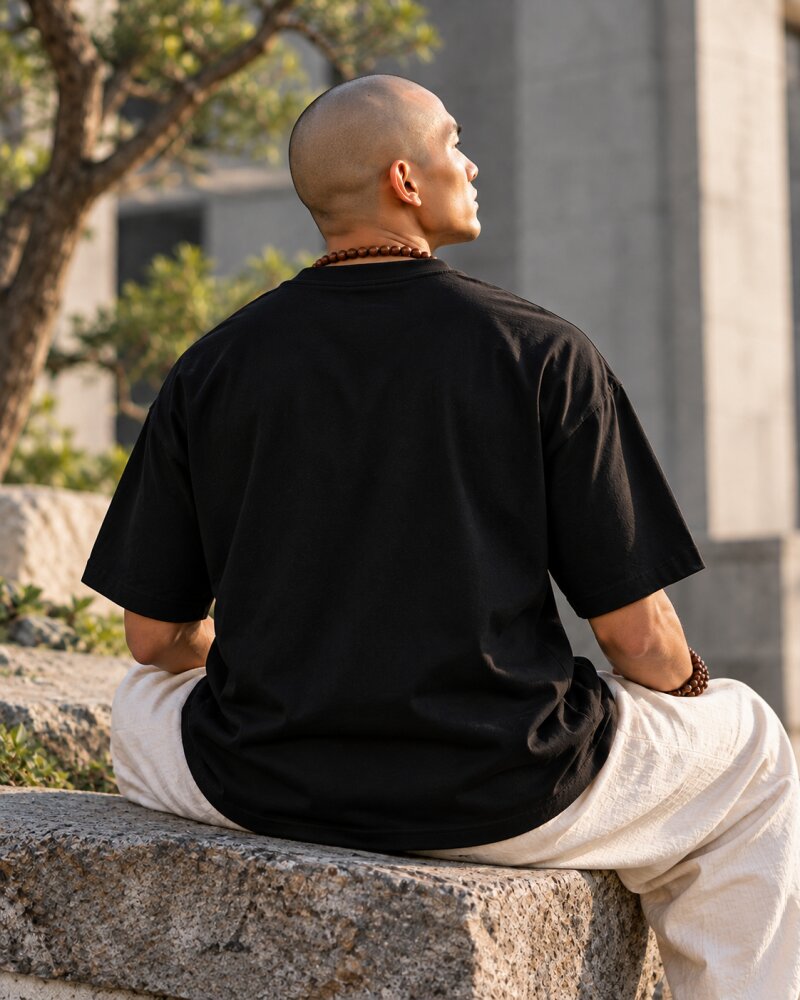 Chaos In Clarity Out Black Oversized T-Shirt - Haubett India product image