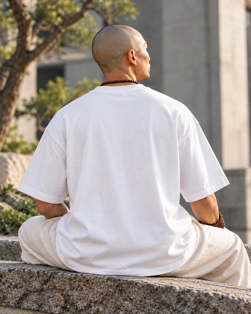 Chaos In Clarity Out White Oversized T-Shirt - Haubett India product image