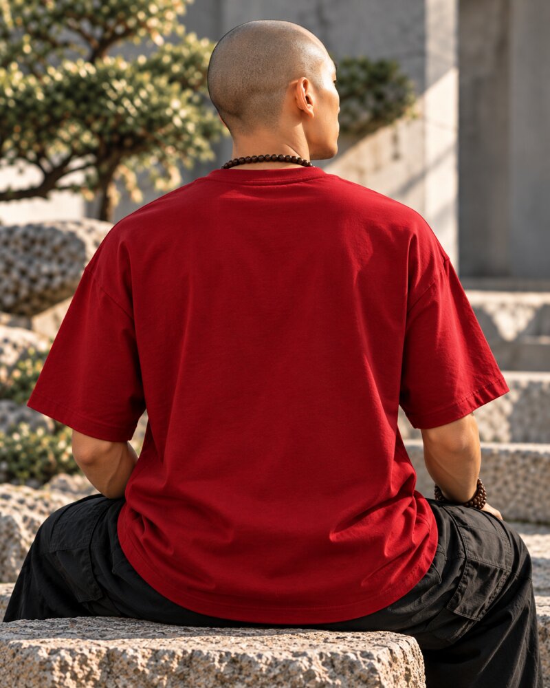 Chaos In Clarity Out Red Oversized T-Shirt - Haubett India product image