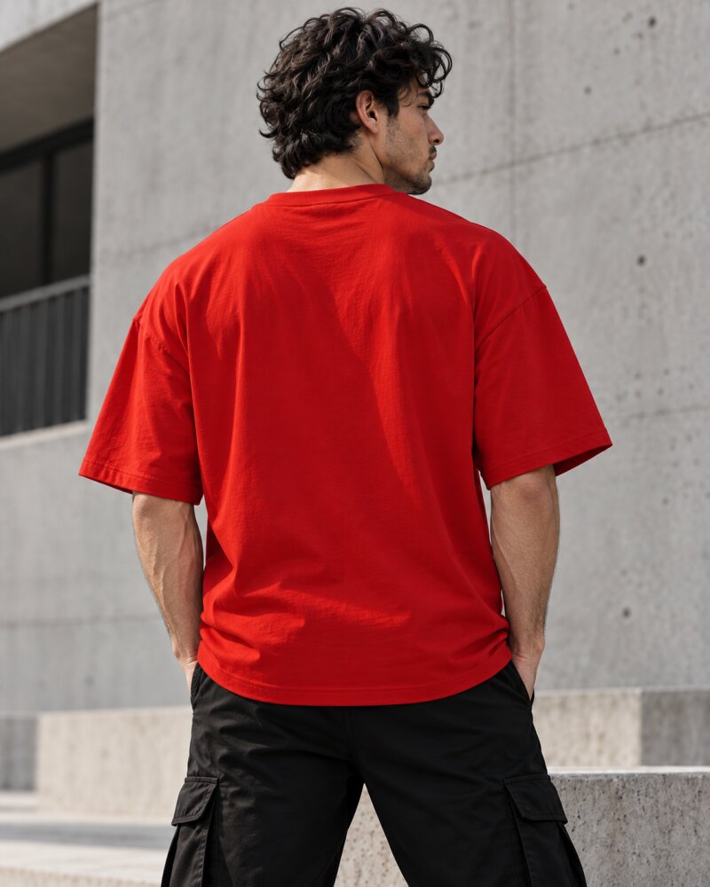 Apex Instinct Tiger Red Oversized T-Shirt - Haubett India product image