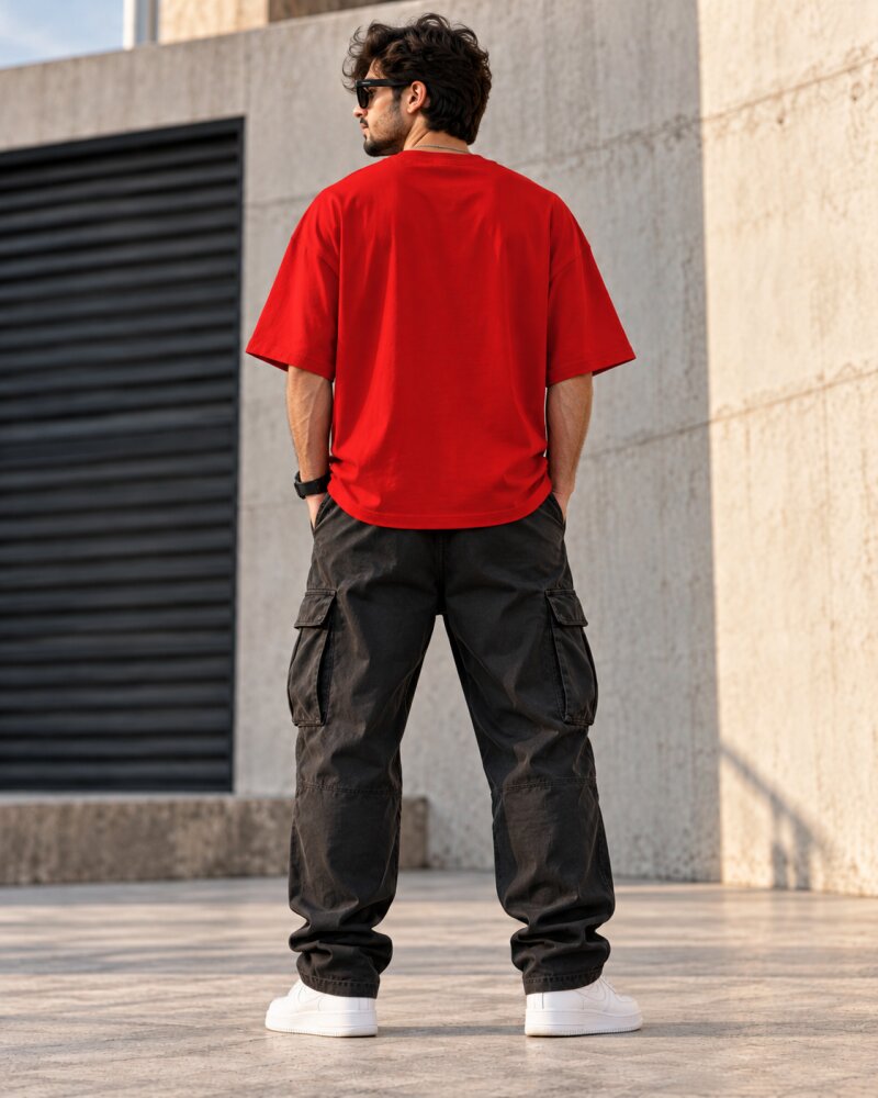 Make It Loud Red Oversized T-Shirt - Haubett India product image